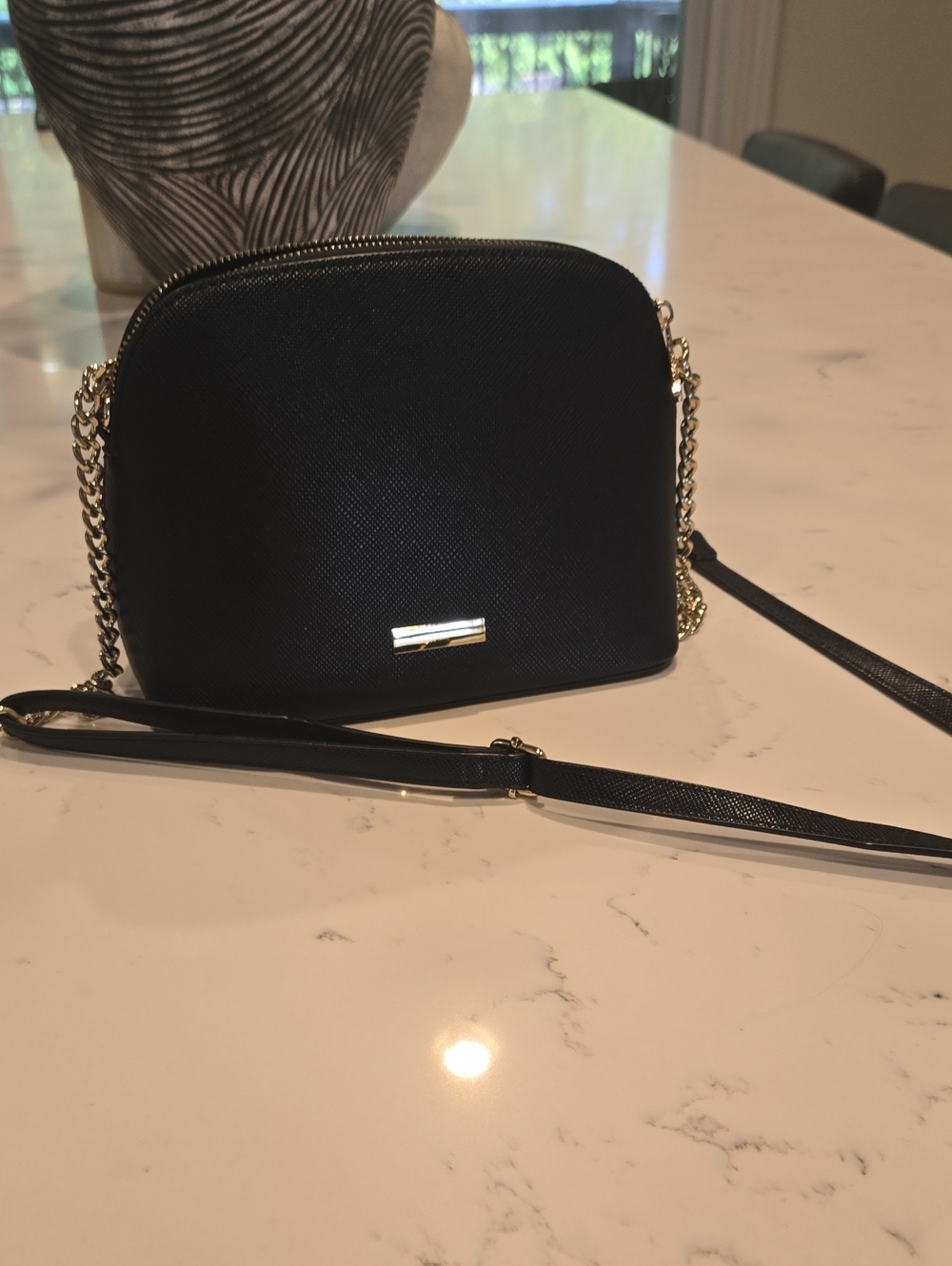 Call It Spring Black Crossbody with Gold Chain Strap